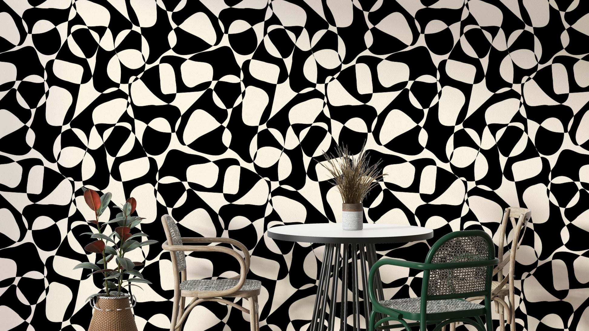 Detailed view of the abstract, artistic shapes

