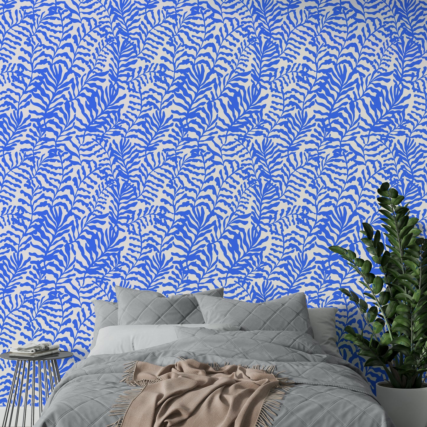 Sophisticated leaf design wallpaper.
