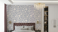 Wall mural with a bright floral pattern.
