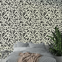 Brush doodle wall mural.
