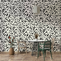 Creative brush lines mural.
