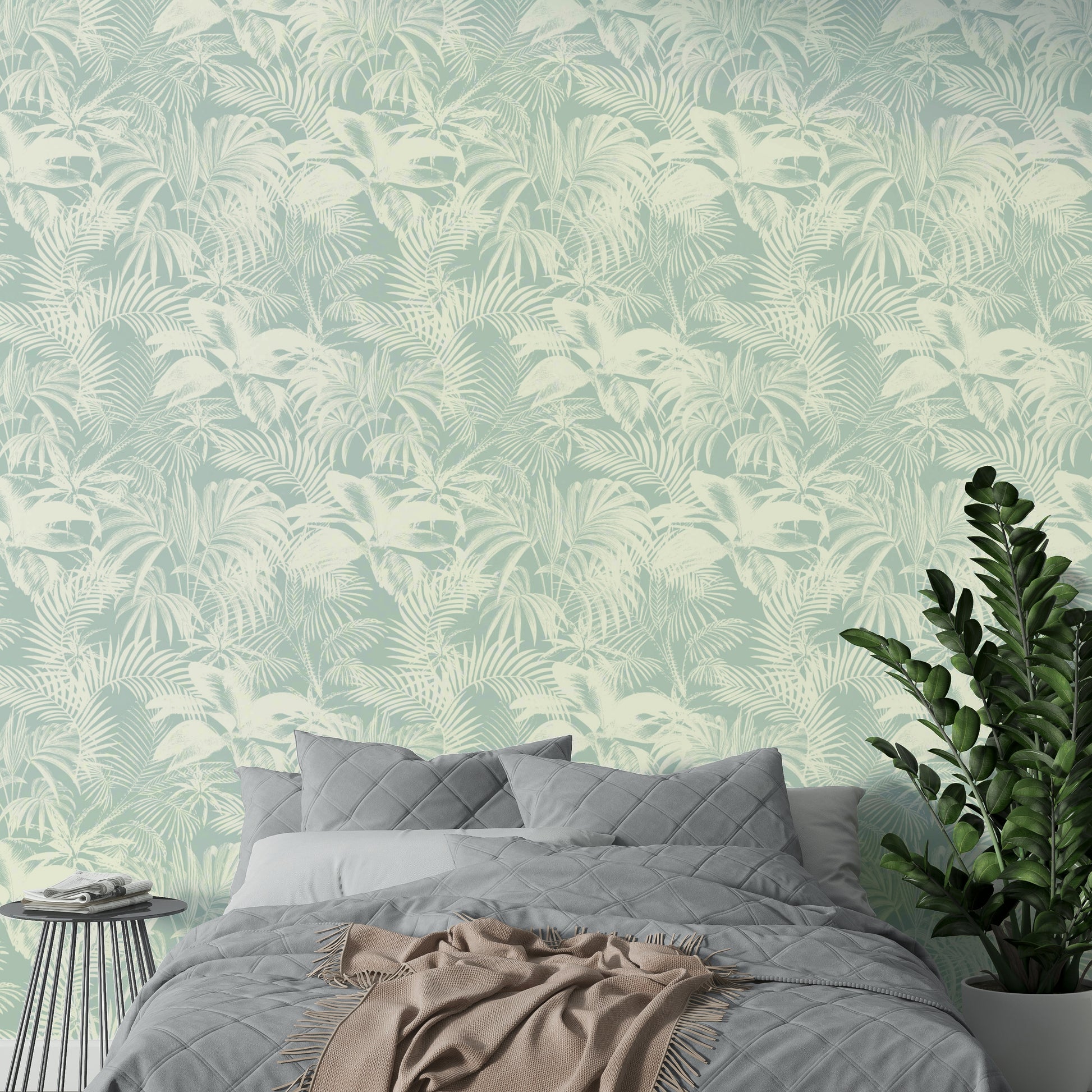 Subtle palm pattern wall decor.
