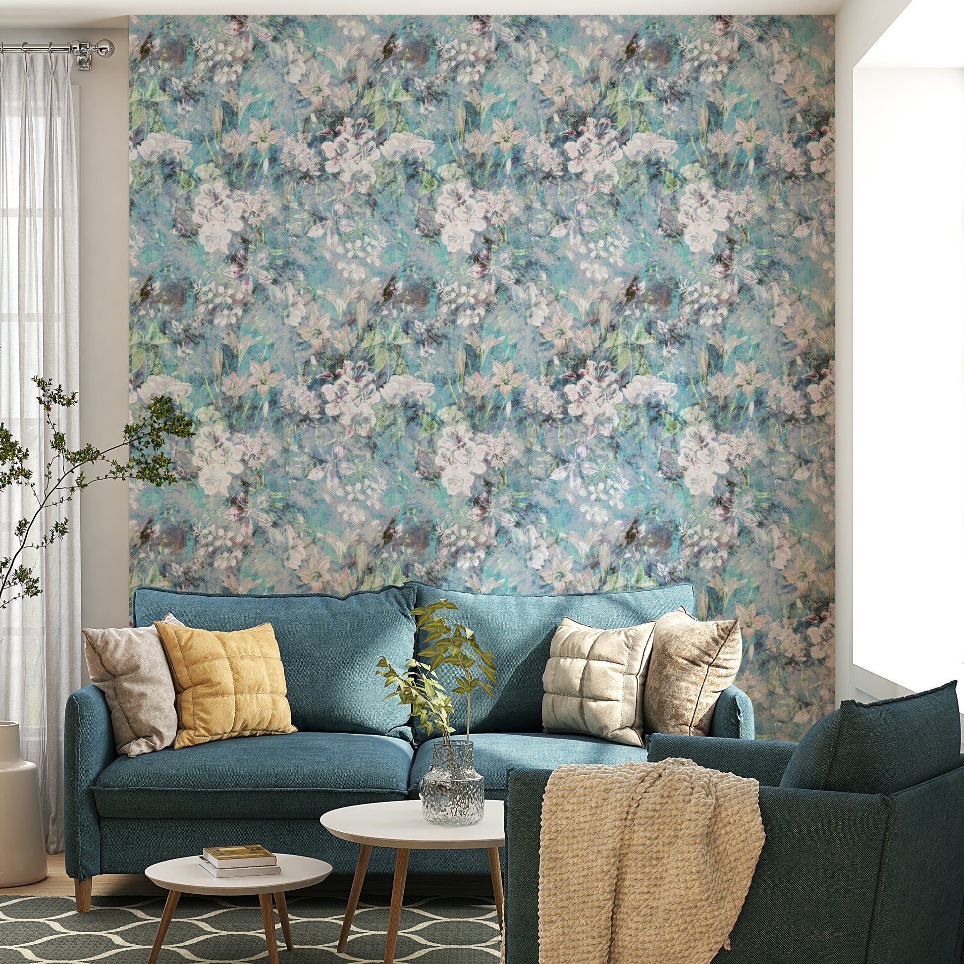 Dreamy floral wallpaper.
