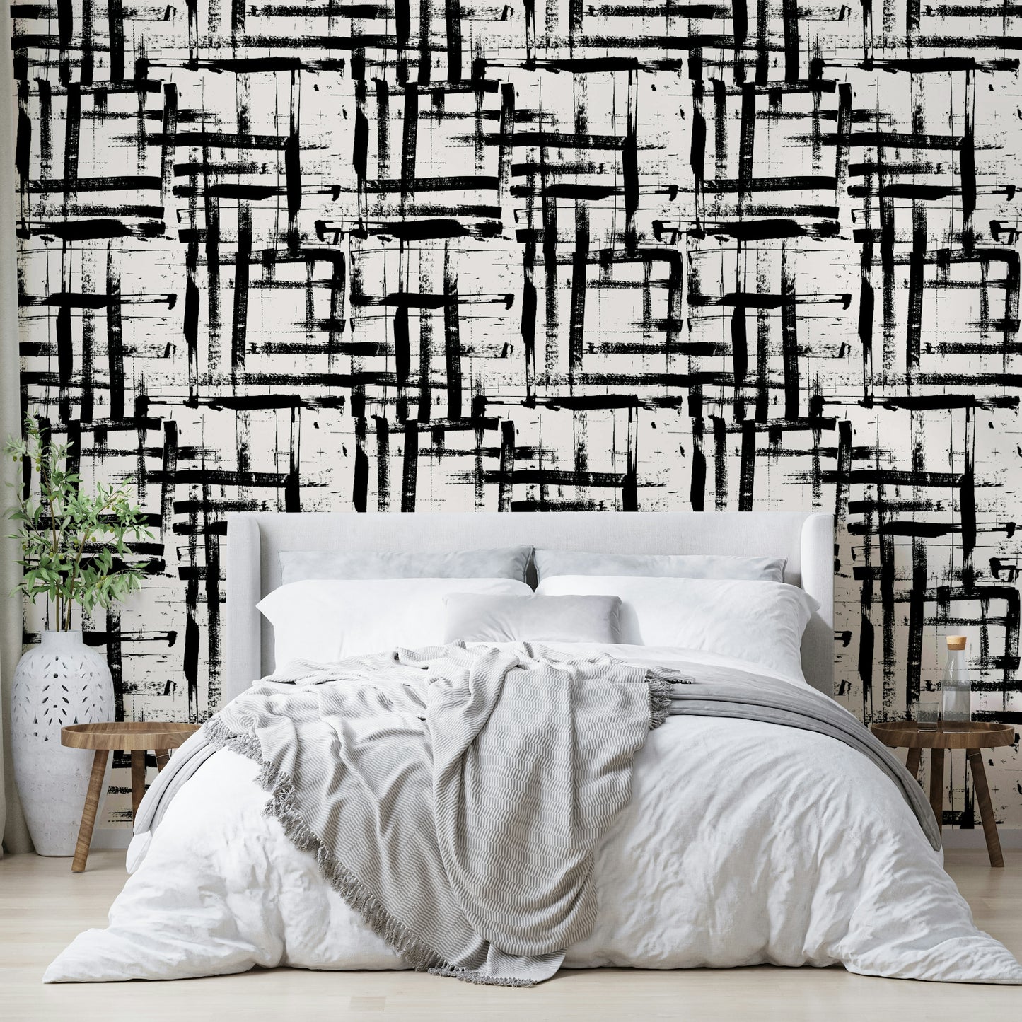 Painted brush strokes wall decor.
