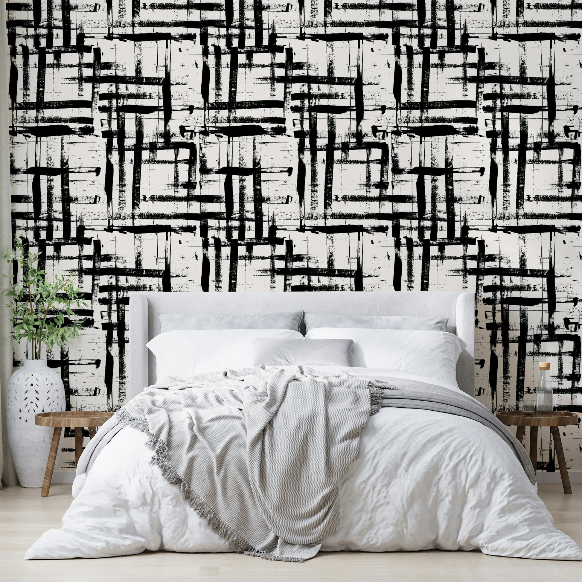 Painted brush strokes wall decor.
