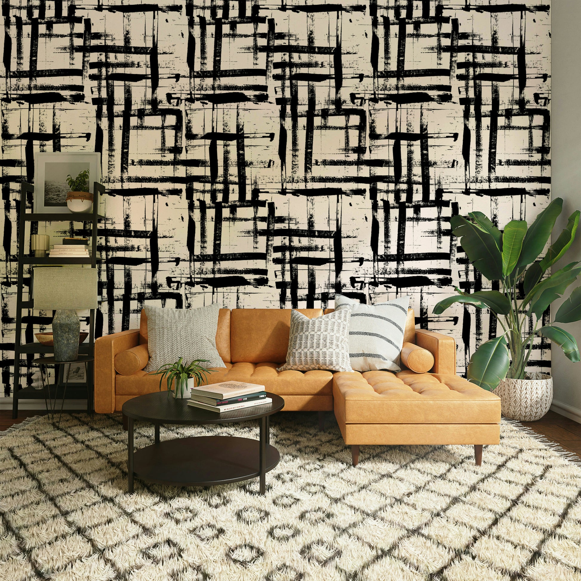 Unique brush stroke pattern wall decor.
