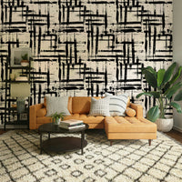 Unique brush stroke pattern wall decor.
