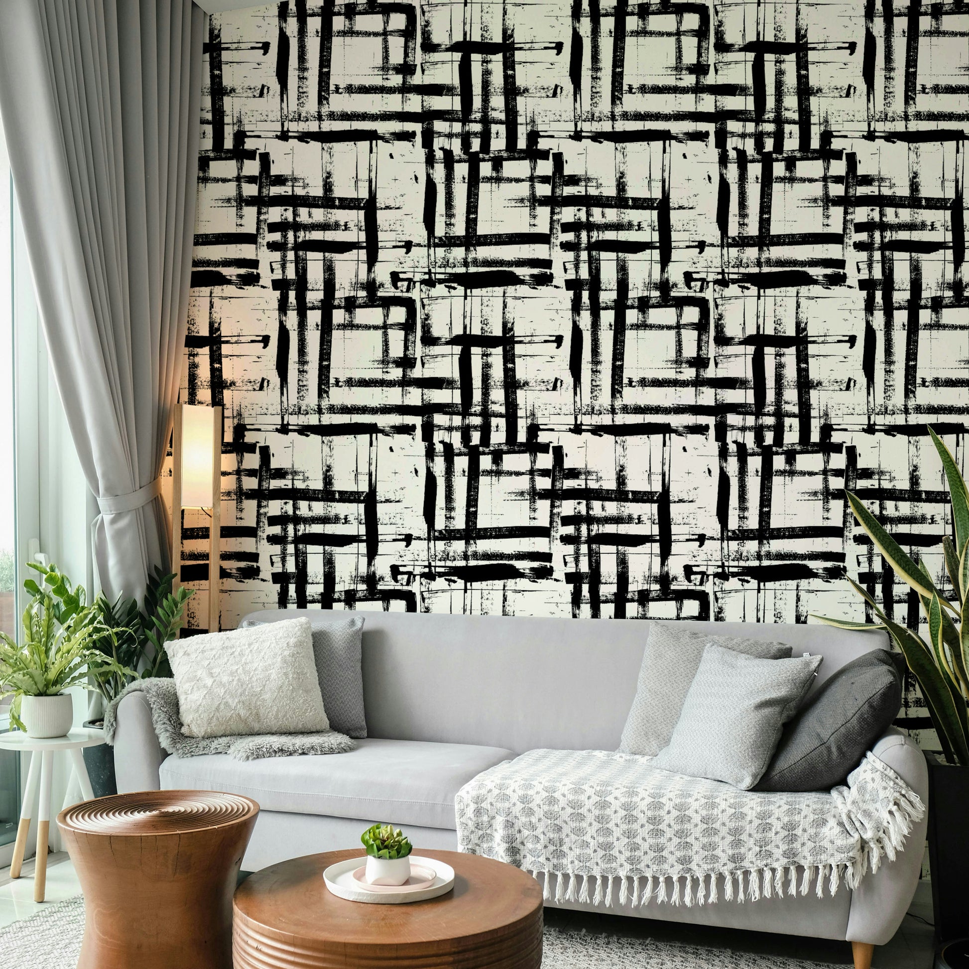 Creative brush strokes wall mural.
