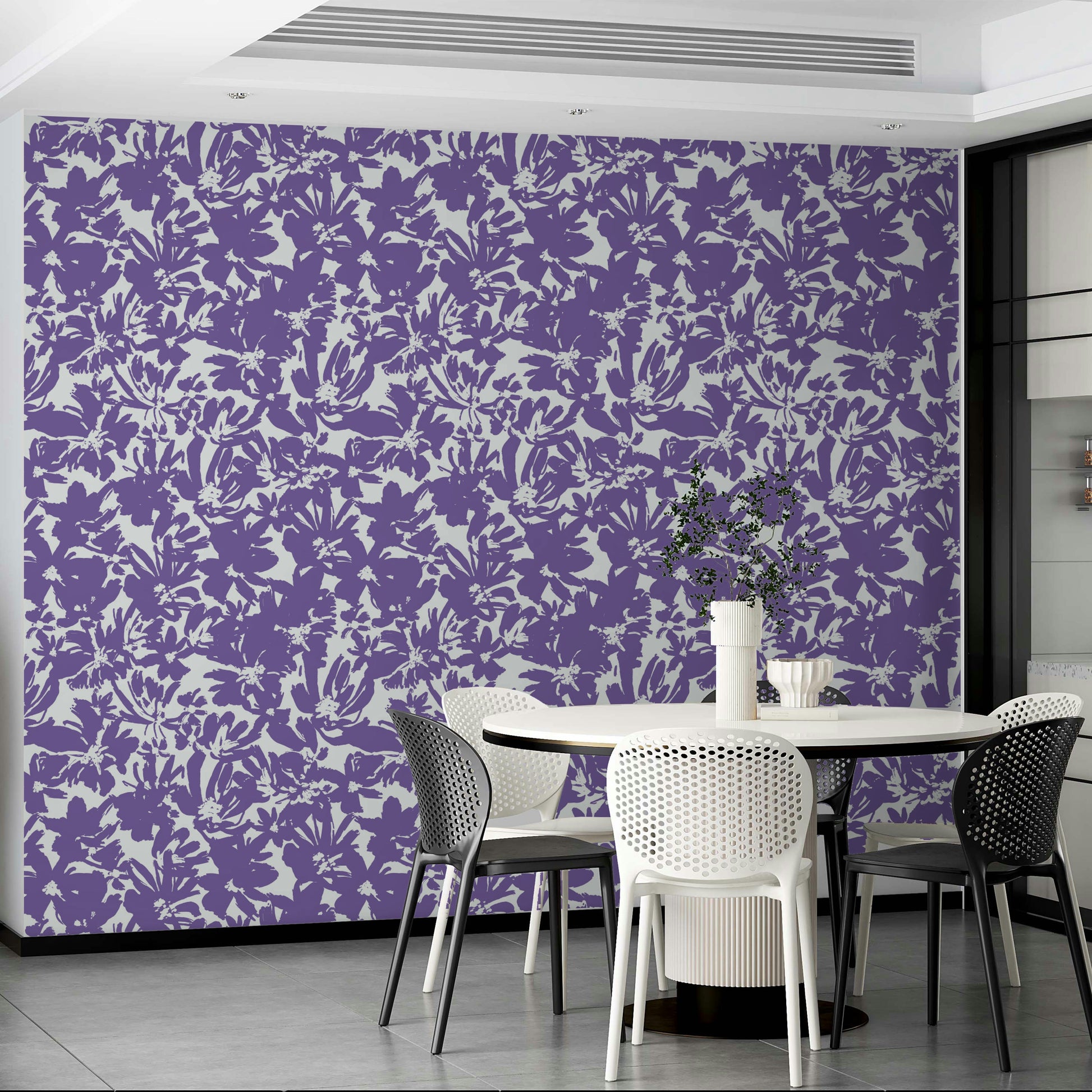 Abstract flower design wall mural.
