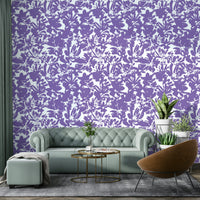 Abstract painted purple flowers wall mural.
