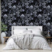 Dark blossom mural for a bedroom.
