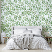 This wallpaper is suitable for a living room, a bedroom, or a sunroom.

