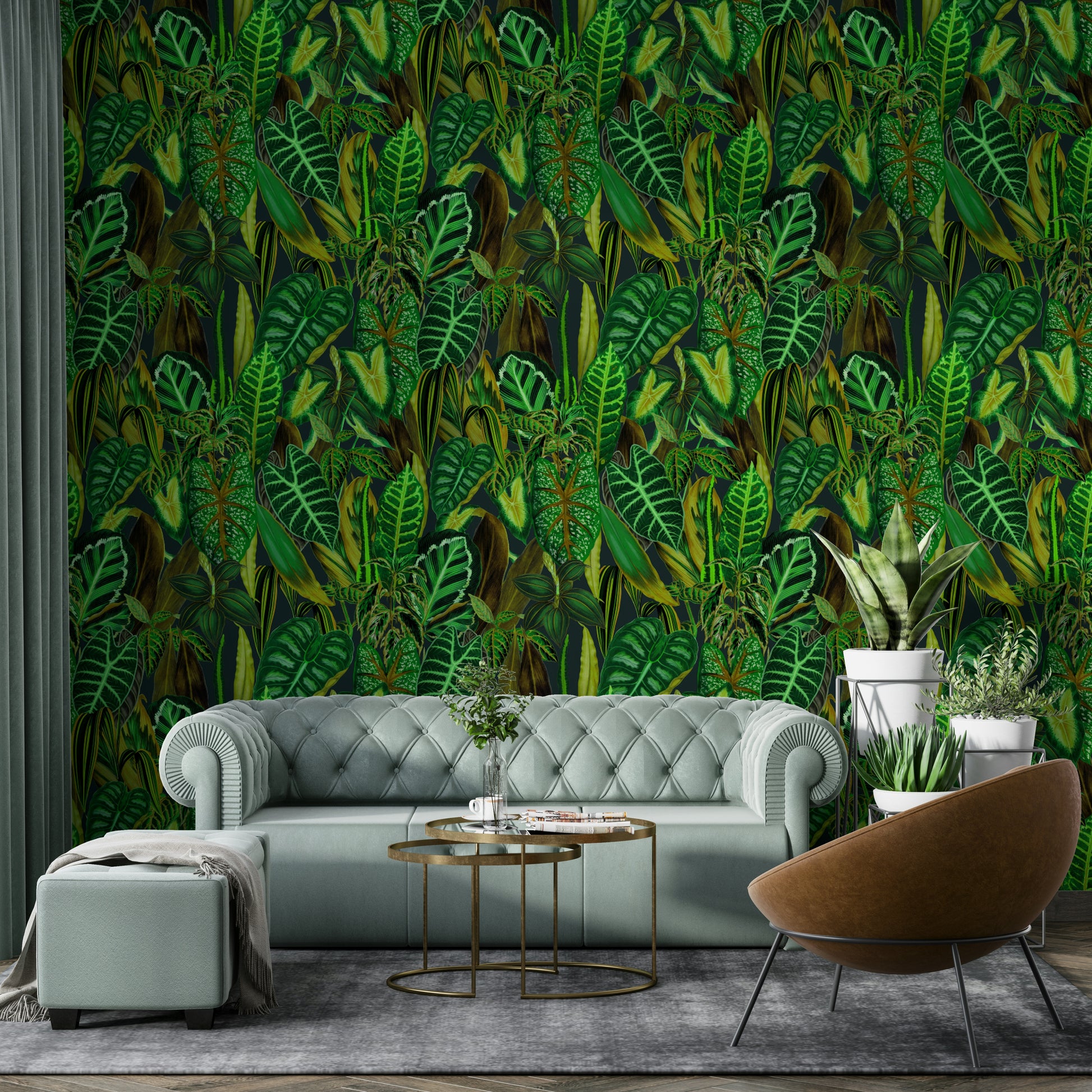 The wallpaper for walls being admired in a home.

