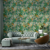The wallpaper for walls being admired in a home.

