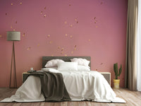 The wallpaper for walls being installed.