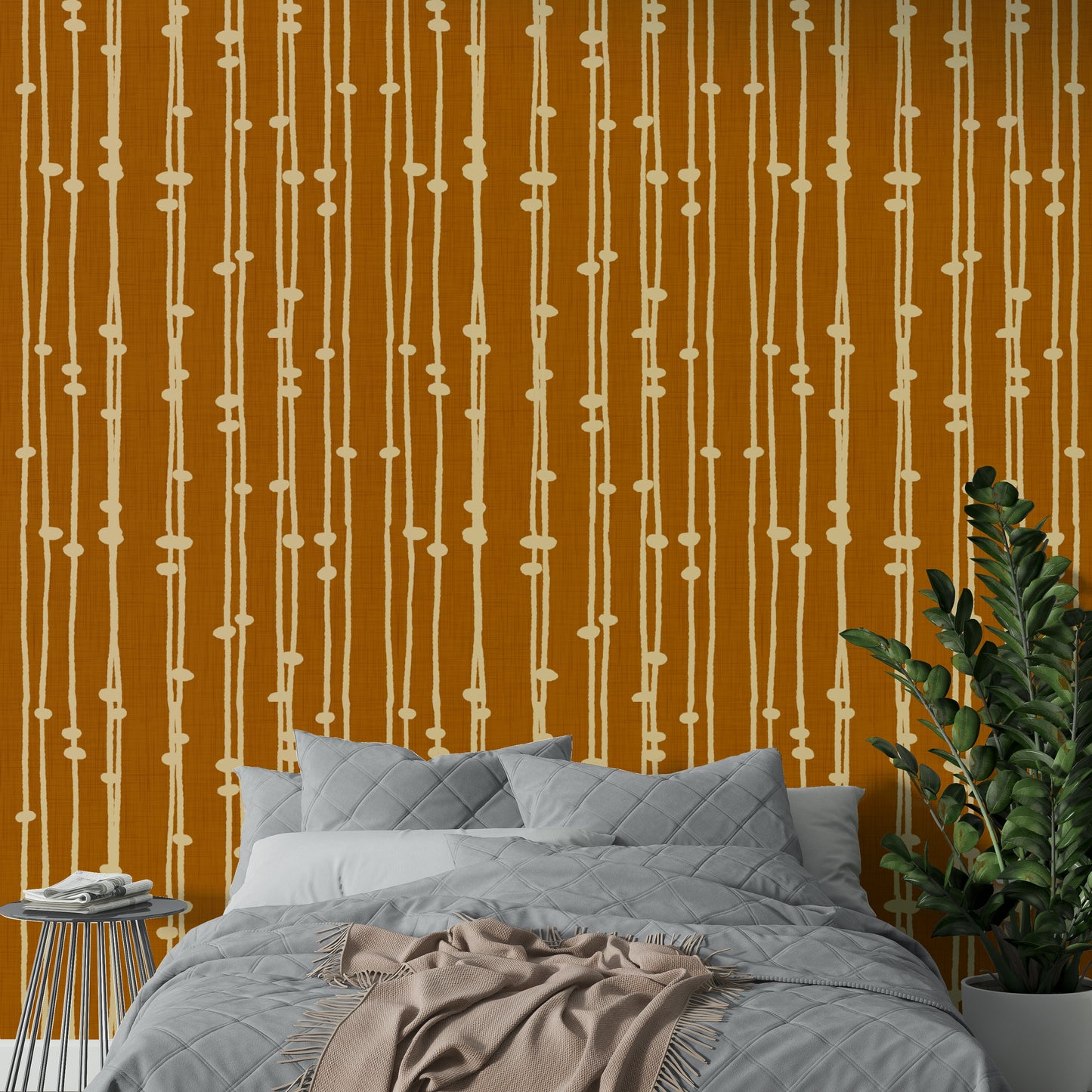 A high-angle view of the wall mural in a large space.