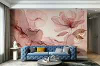 A beautiful sage garden wall mural for a peaceful bedroom.

