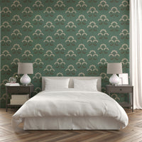 An elegant retro plant wall mural for home decor.

