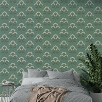 A beautiful vintage floral wallpaper mural for a charming room.

