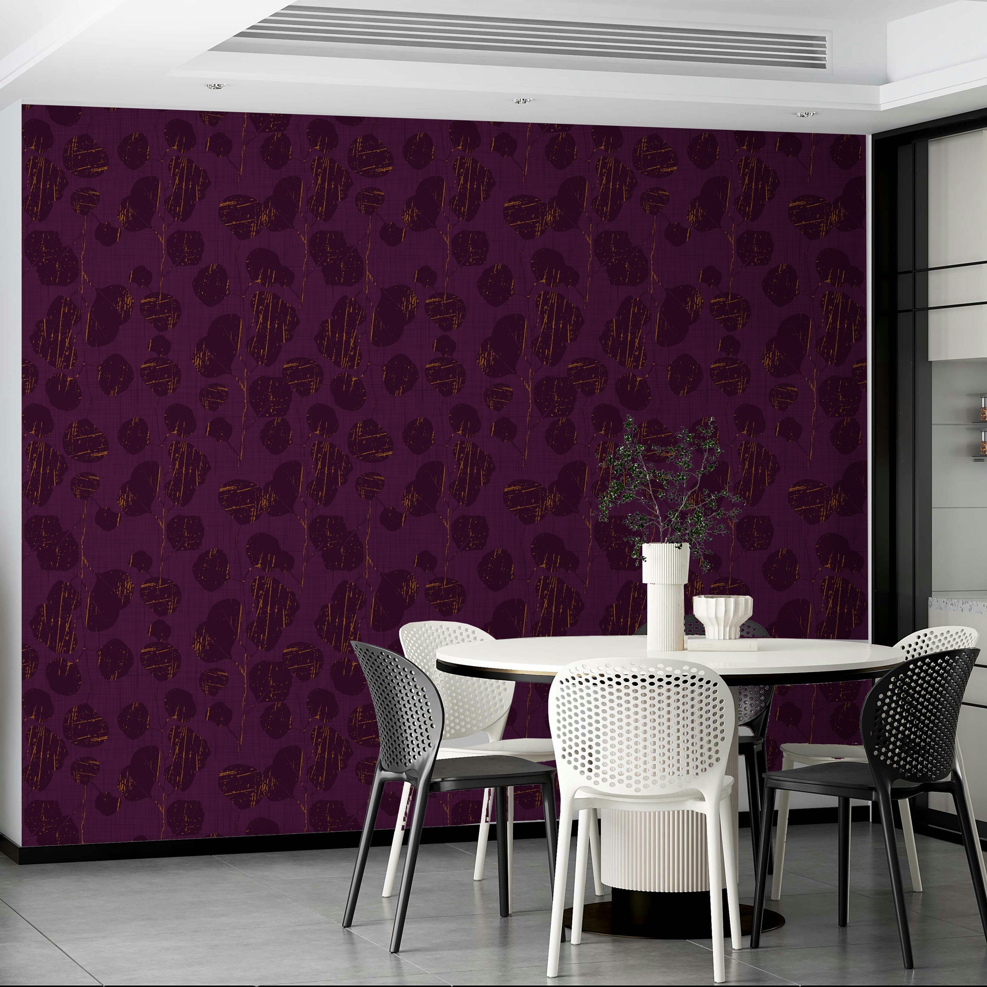 A dramatic jewel tone wallpaper mural that defines a space.

