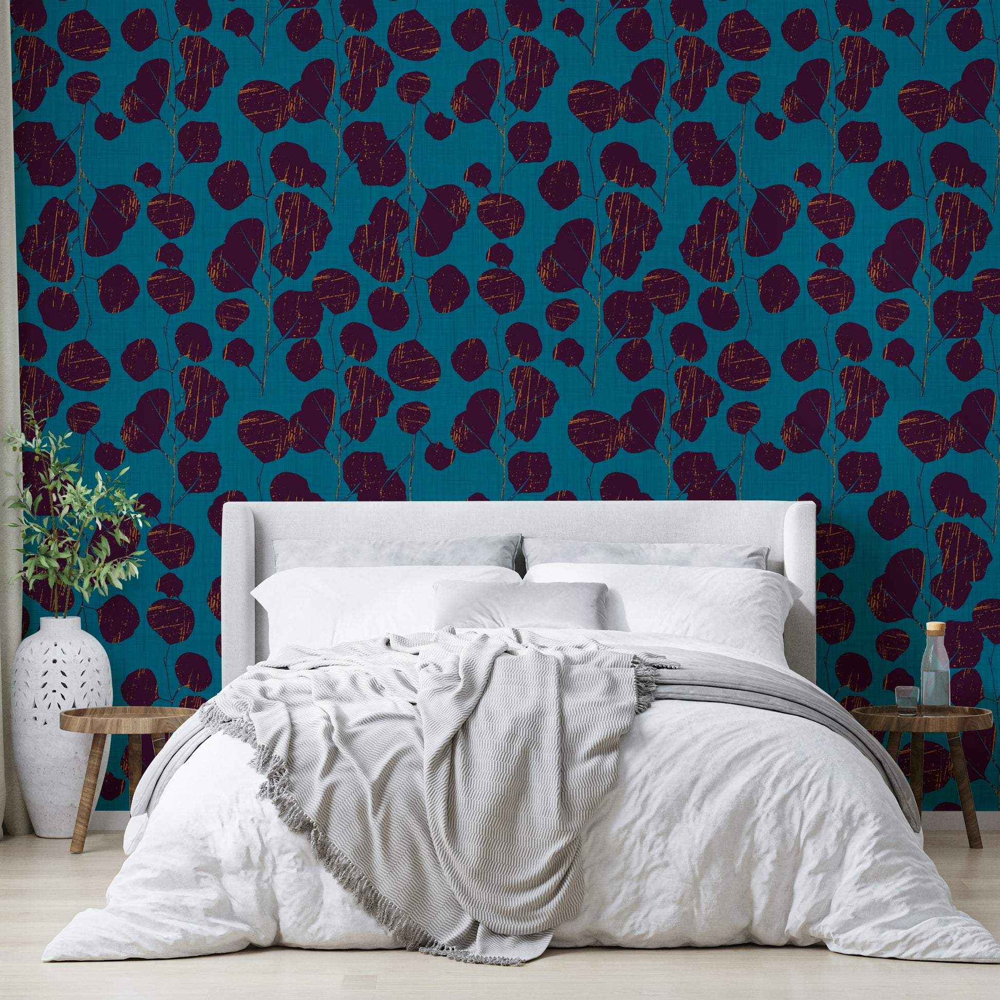A dramatic jewel tone wallpaper mural that defines a space.

