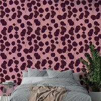 An elegant plum leaf wall mural for bohemian decor.

