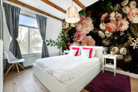 An artistic dark bloom mural for home decor.

