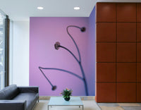 A soft botanical sketch wallpaper mural design.