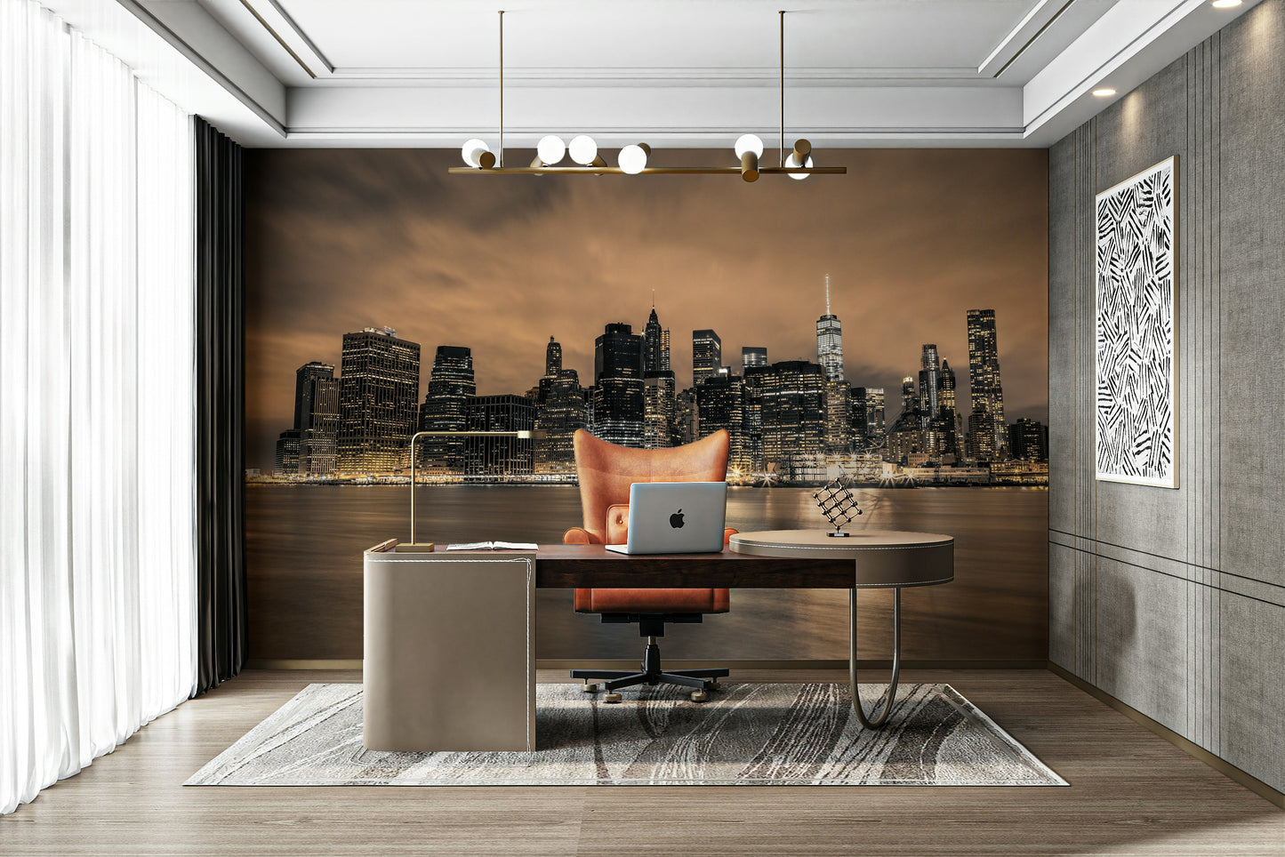 The wallpaper for walls being admired in a home.

