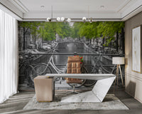 An angled shot of the mural's gentle color palette.

