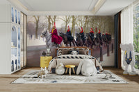 A close-up of the textured details on the guard's uniform.

