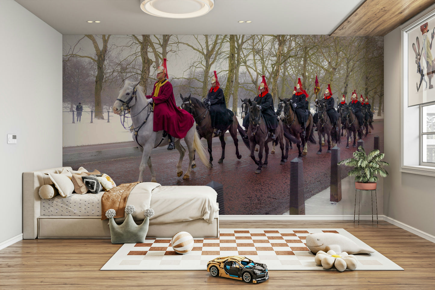 The wallpaper for walls being admired in a home.

