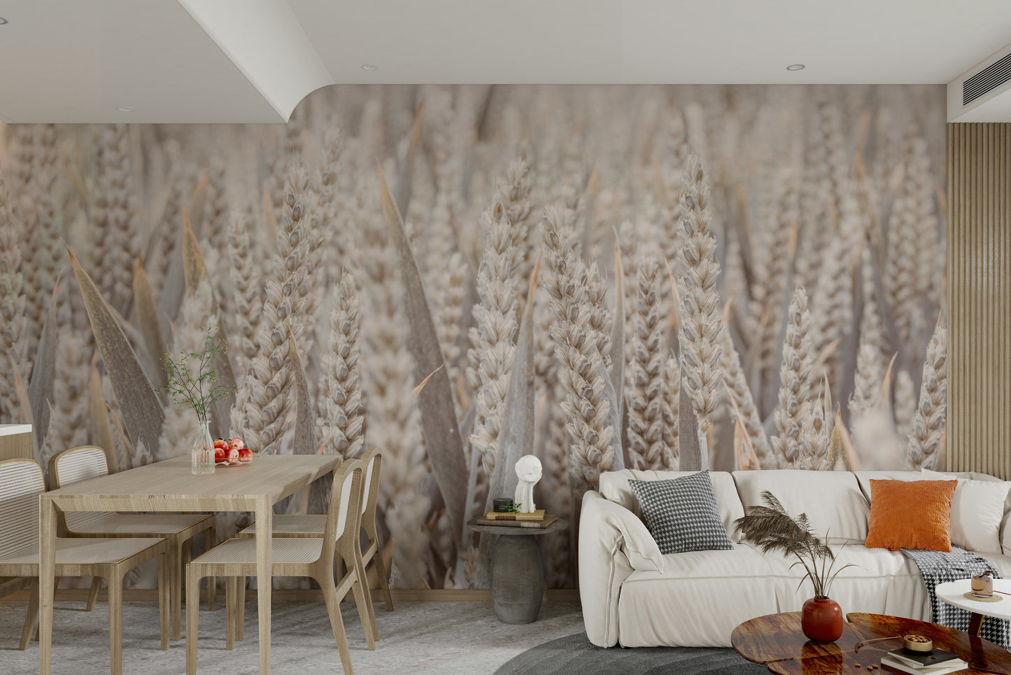 A contemplative summer field wallpaper mural for a feature wall.

