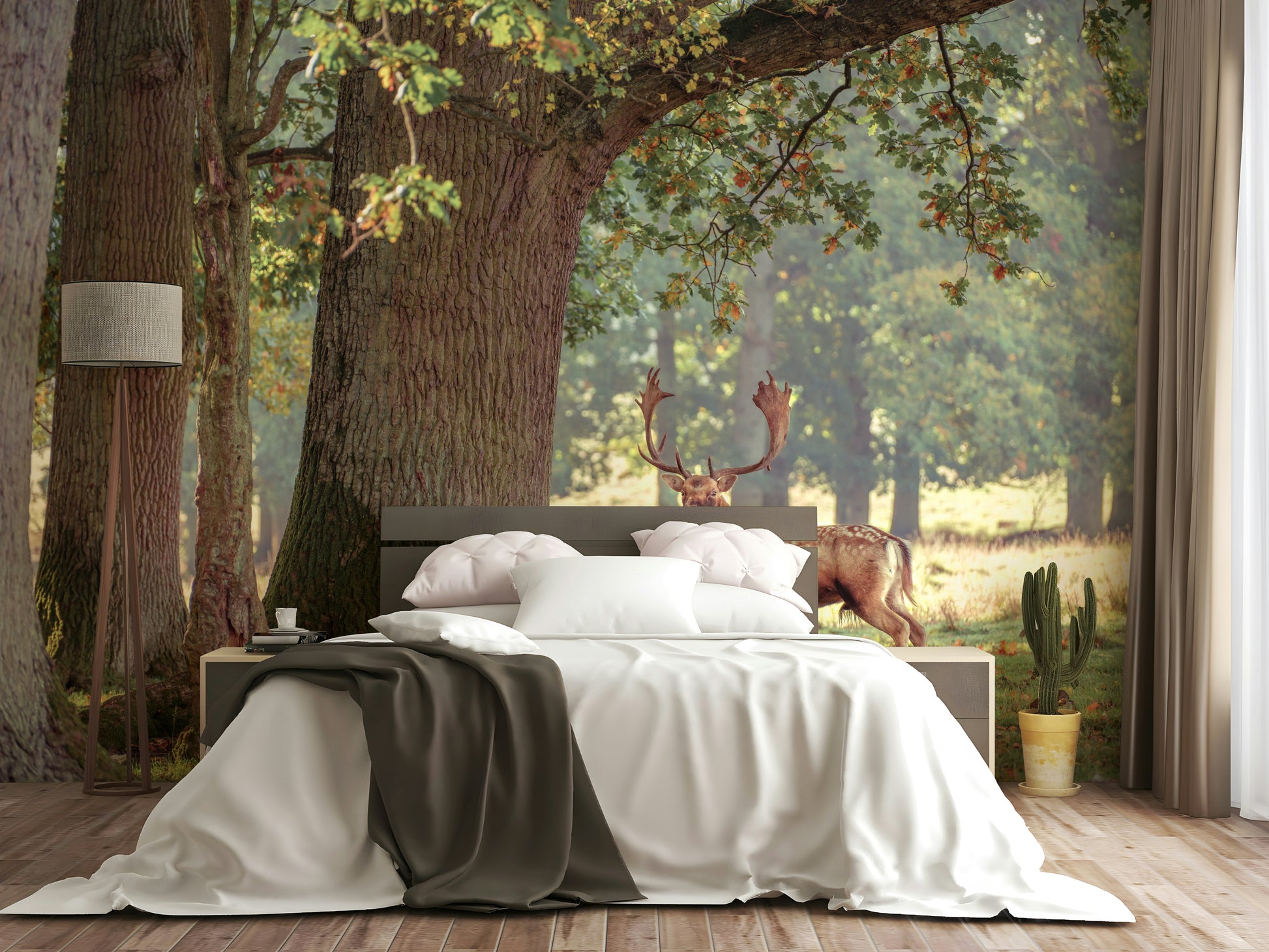 An artistic nature trail mural for home decor.

