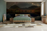 A beautiful celestial wall mural for a living room.

