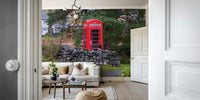 An artistic British landmark mural for home decor.

