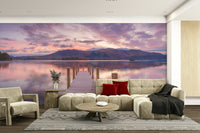 A graceful nautical scene wall mural in soft tones.

