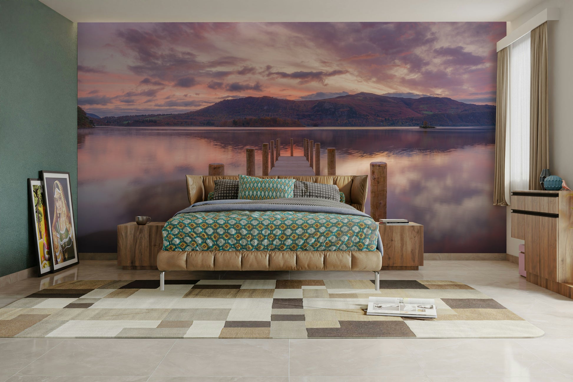 A tranquil mauve dusk wall mural for your decor.

