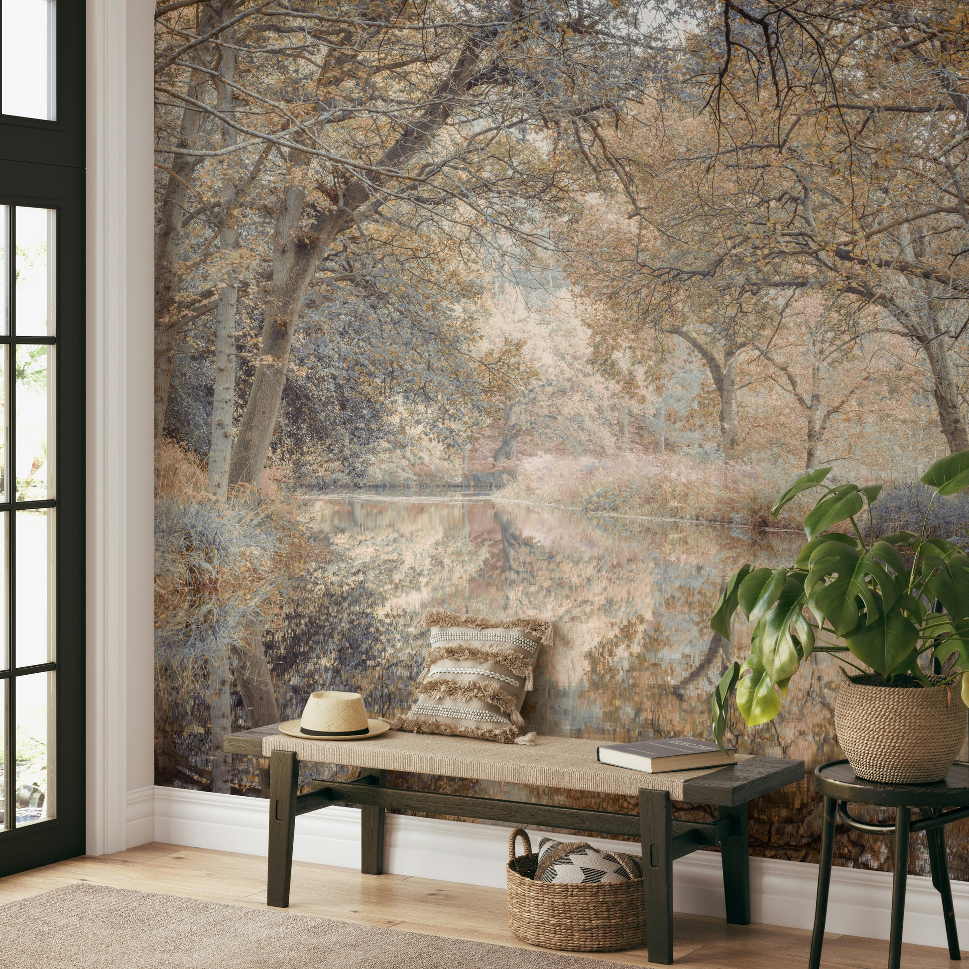 An artistic landscape mural for home decor.

