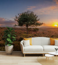 A serene meadow landscape wall mural for your decor.

