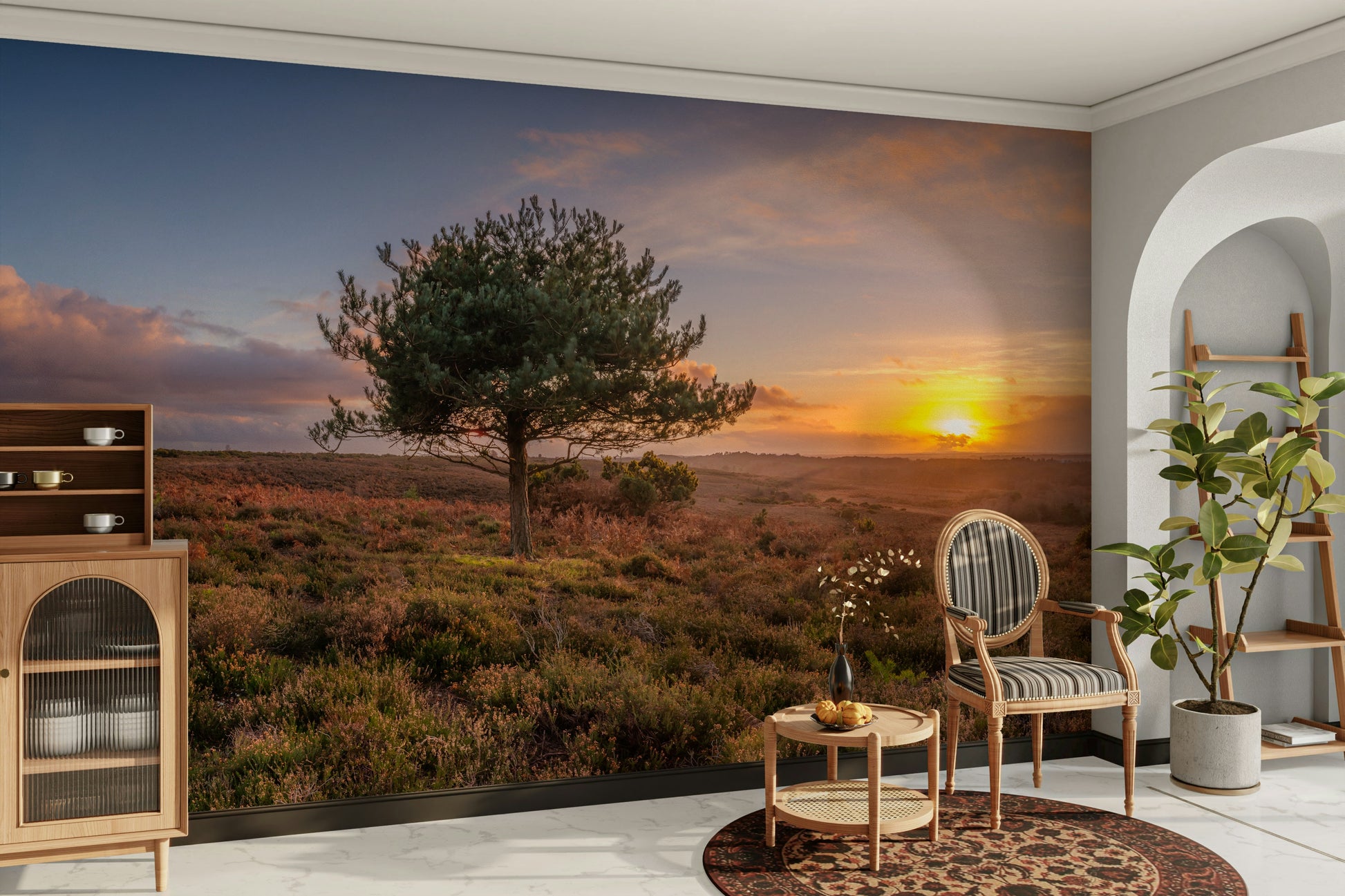 A beautiful outdoor view wall mural for a living room.

