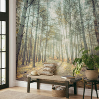 An artistic nature trail mural for home decor.

