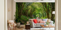 A beautiful forest path wallpaper mural for home decor.

