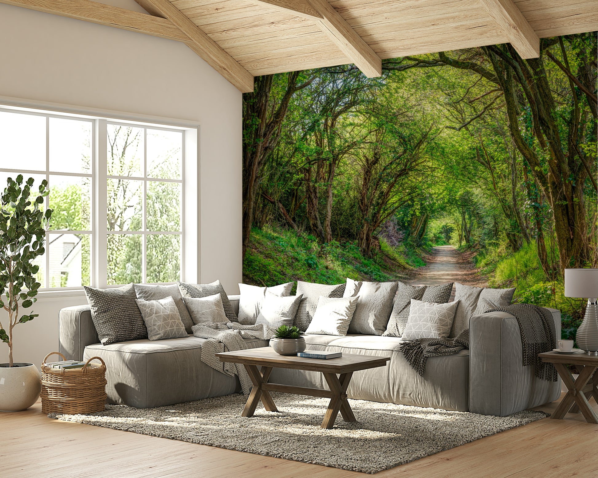 A beautiful woodland wall mural for a bedroom.

