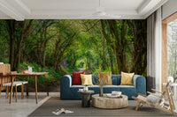 A serene woodland scene wall mural for your living room.

