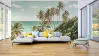 A serene tropical beach wall mural for your decor.

