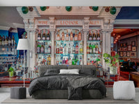 A sophisticated fine spirits wall mural for home decor.

