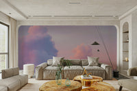 A gorgeous sky wallpaper mural that defines a space.

