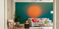 A graceful sunset view wall mural in bright gradient tones.

