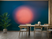 An artistic glowing sun mural for home decor.


